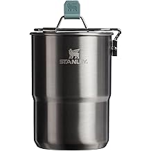 Stanley Wildfare Go 4-Piece Stainless Steel Two Cup Cook Set | 32 oz Pot and Lid with Fold &amp; Lock Handle | 2 Stacking Cups | Camping Essentials for Your Camp Kitchen | BPA-Free | Shale + Charcoal