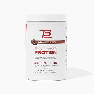 Plant Based Protein Powder by Tom Brady, 24g of Vegan Pea Protein, Low Sugar, Low Carb, Non-GMO, Meal Replacement, Keto Friendly, Paleo, Sugar Free, Chocolate Flavor (30 Servings/2.25lbs)