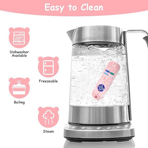 Miniatura 5 de Juguetes de dentición de silicona para bebés, juguetes con forma de control remoto con tubos de dentición y clip para chupete, juguetes de dentición