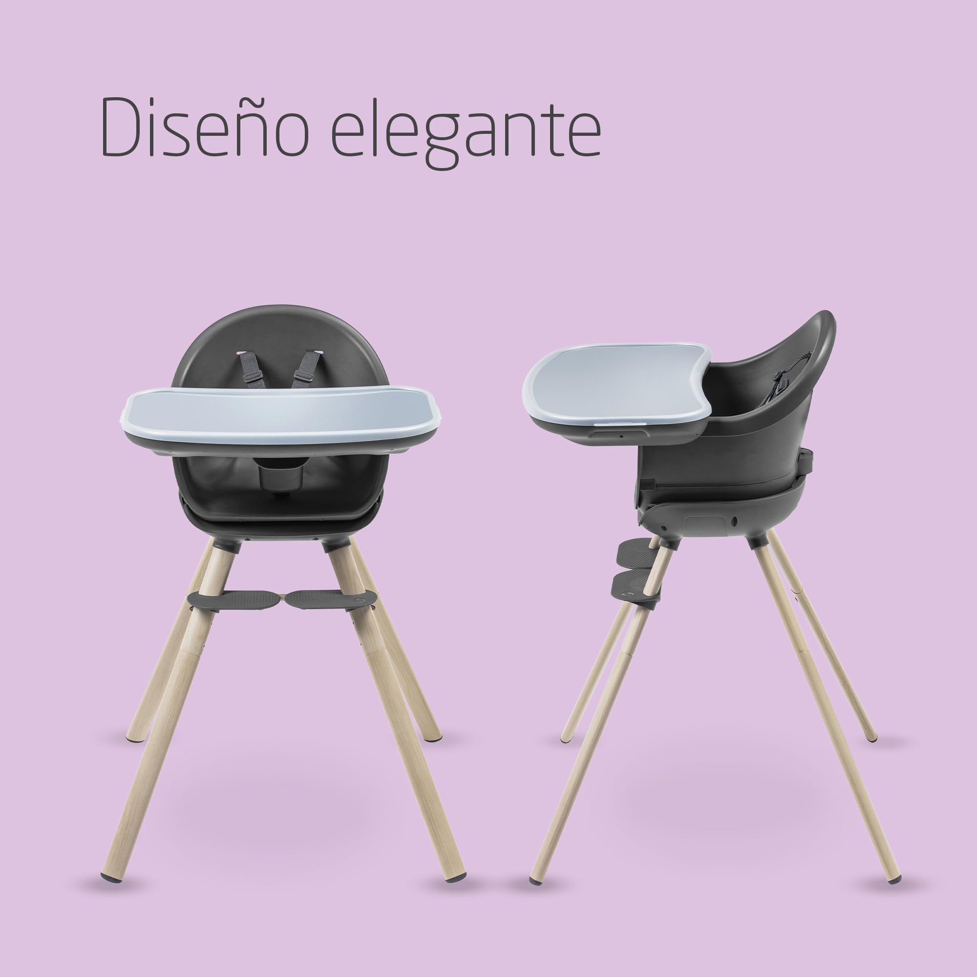Maxi-Cosi Moa Trona Bebe Evolutiva 4 en 1, 6 Meses-7 Años, 0-25 Kg, Trona de Bébé Ligera y Ajustable, Transformable en Asiento Elevador, Taburete y Escritorio Con Asiento para Niños, Beyond Graphite