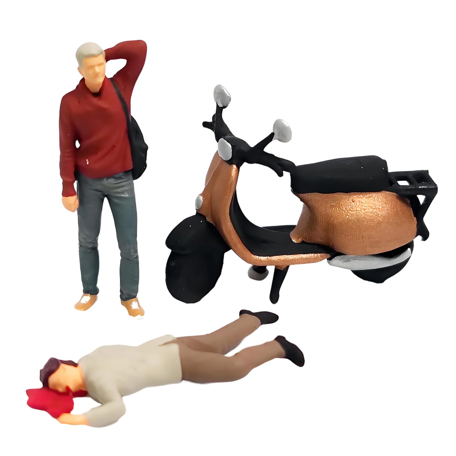 Hangsu 1: 64 Scale Miniature Transportation Cop Figure Drunk Driving Scene for Dioramas and Model Display with Resin Design Tiny Scale Drunk Driving Scene
