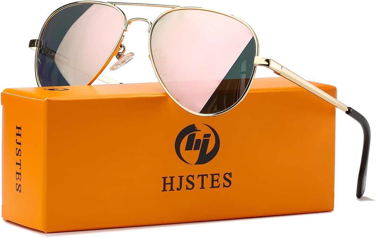 HJSTES Polarized Kids Aviator Sunglasses for Girls Boys Classic Juniors Glasses UV400 Protection Lens,52mm - Image 4