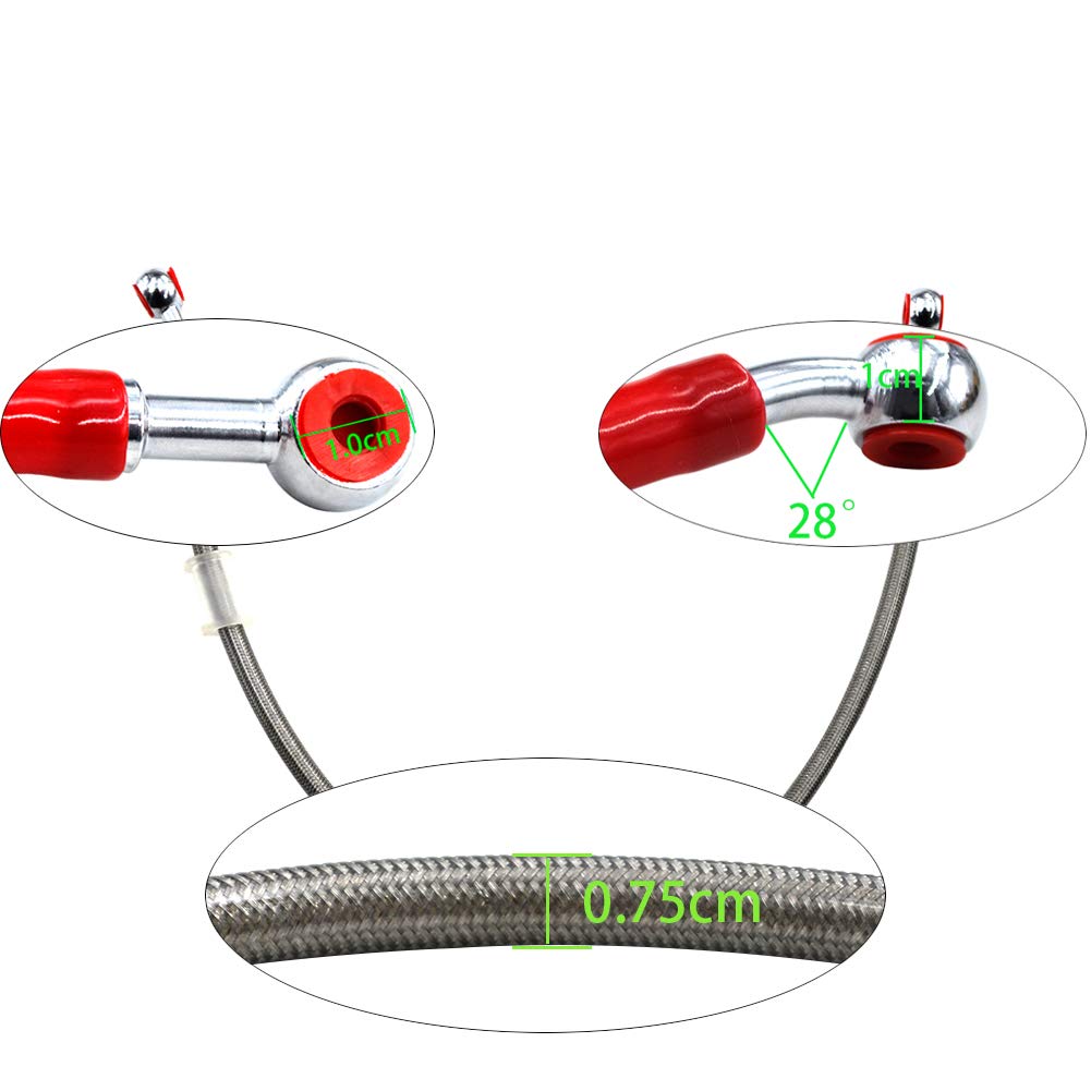 Linea Olio Freni Idraulica Rinforzata Per Moto - Tubo Flessibile In Acciaio E PVC, 110cm - Foto 4