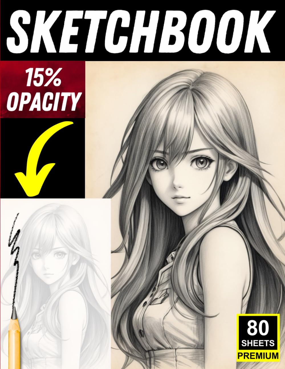 Anime Portrait Sketchbook for Artists: 15% Opacity Practice Sketchbook – Improve Anime Face Proportions, Line Control & Manga Drawing Skills