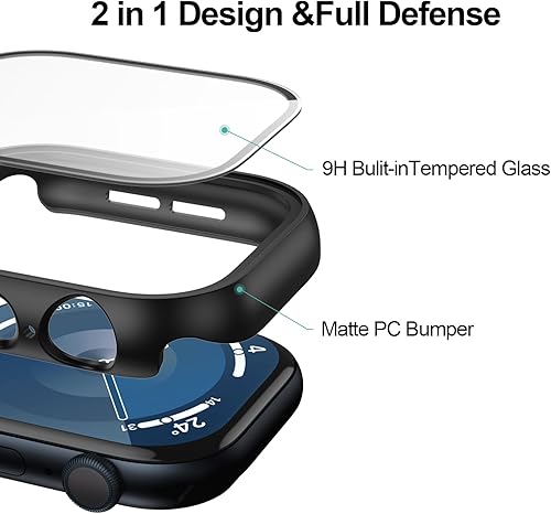 Miniatura 10 de Paquete de 4 unidades COMMUTER para Apple Watch SE (2 generación)SE654 Protector de pantalla de 1.57 pulgadas, cubierta ultrafina de policarbonato