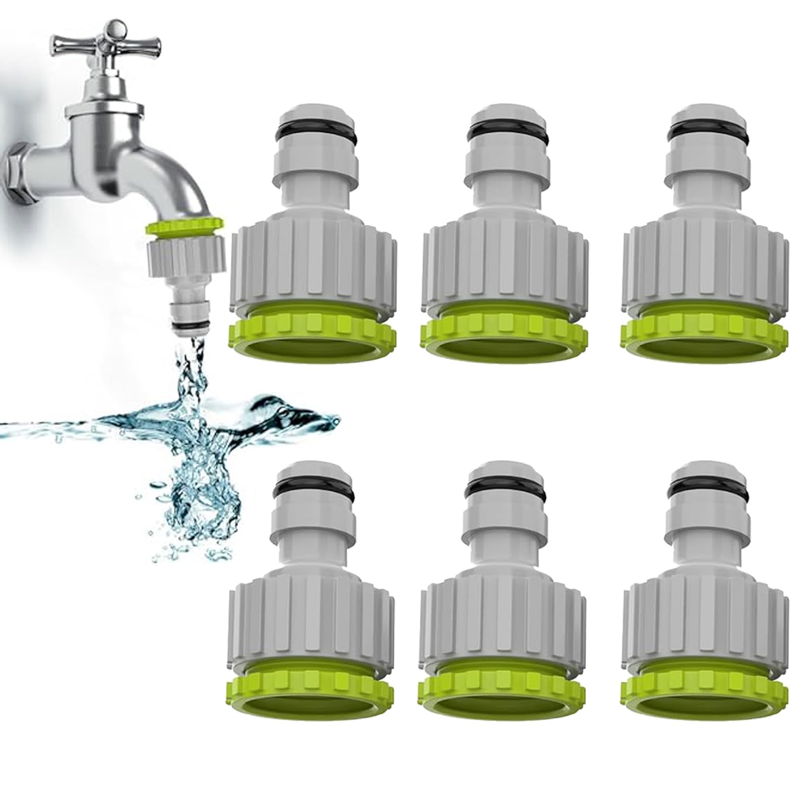 hufhnwso 6Pack 2in1 Universal Tap Connector for Hose Pipe Plastic 3/4 ...