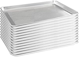 HARDURA Aluminum Perforated Baking Sheet Pan 18”L X 13”W X 1”H Cookie Sheet, 12Packs, For Oven in Bakery & Restaurant, Kitchen