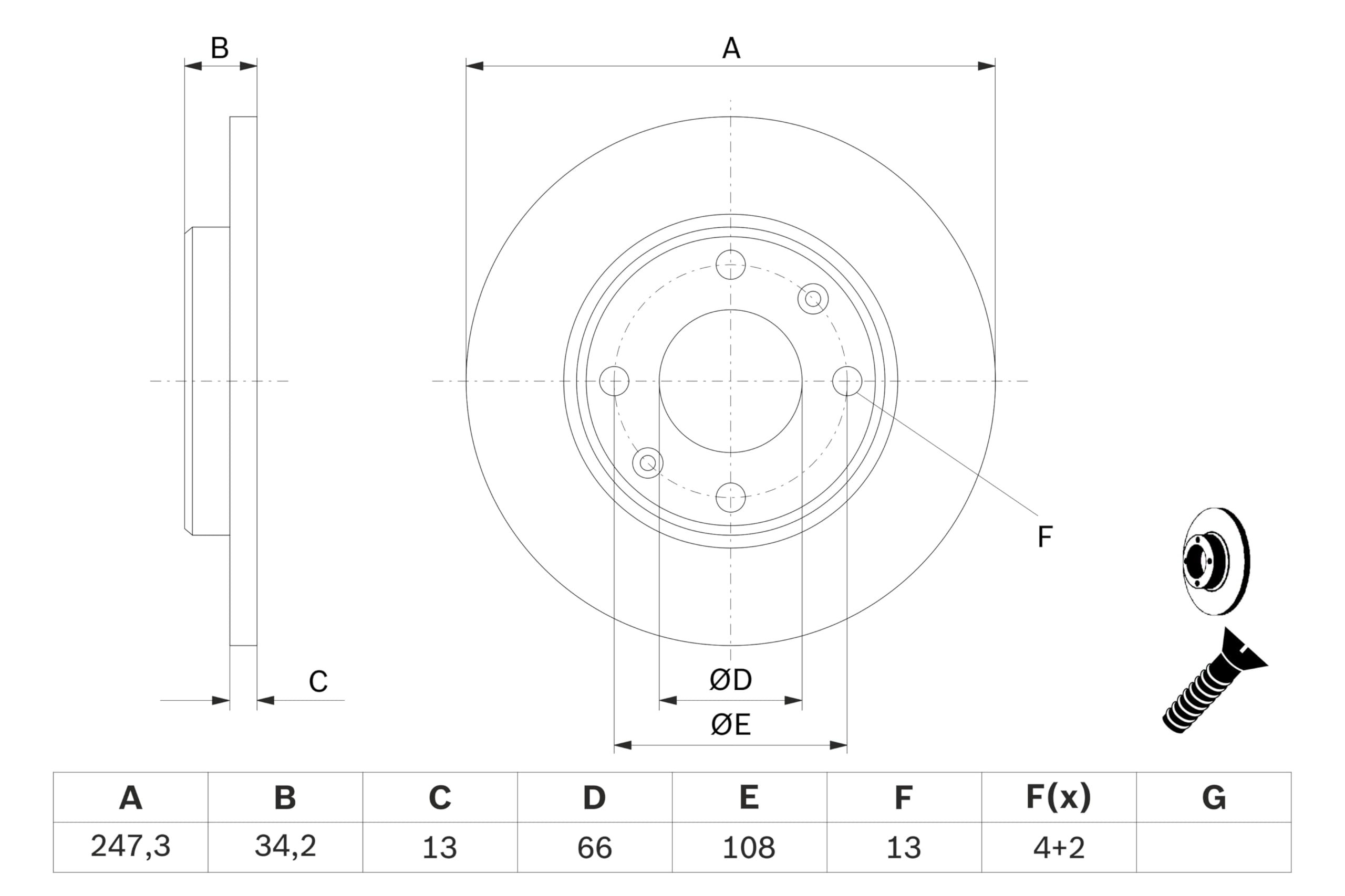 Bosch BD786 Discos de freno, certificación ECE-R90, 1 juego de 2 discos