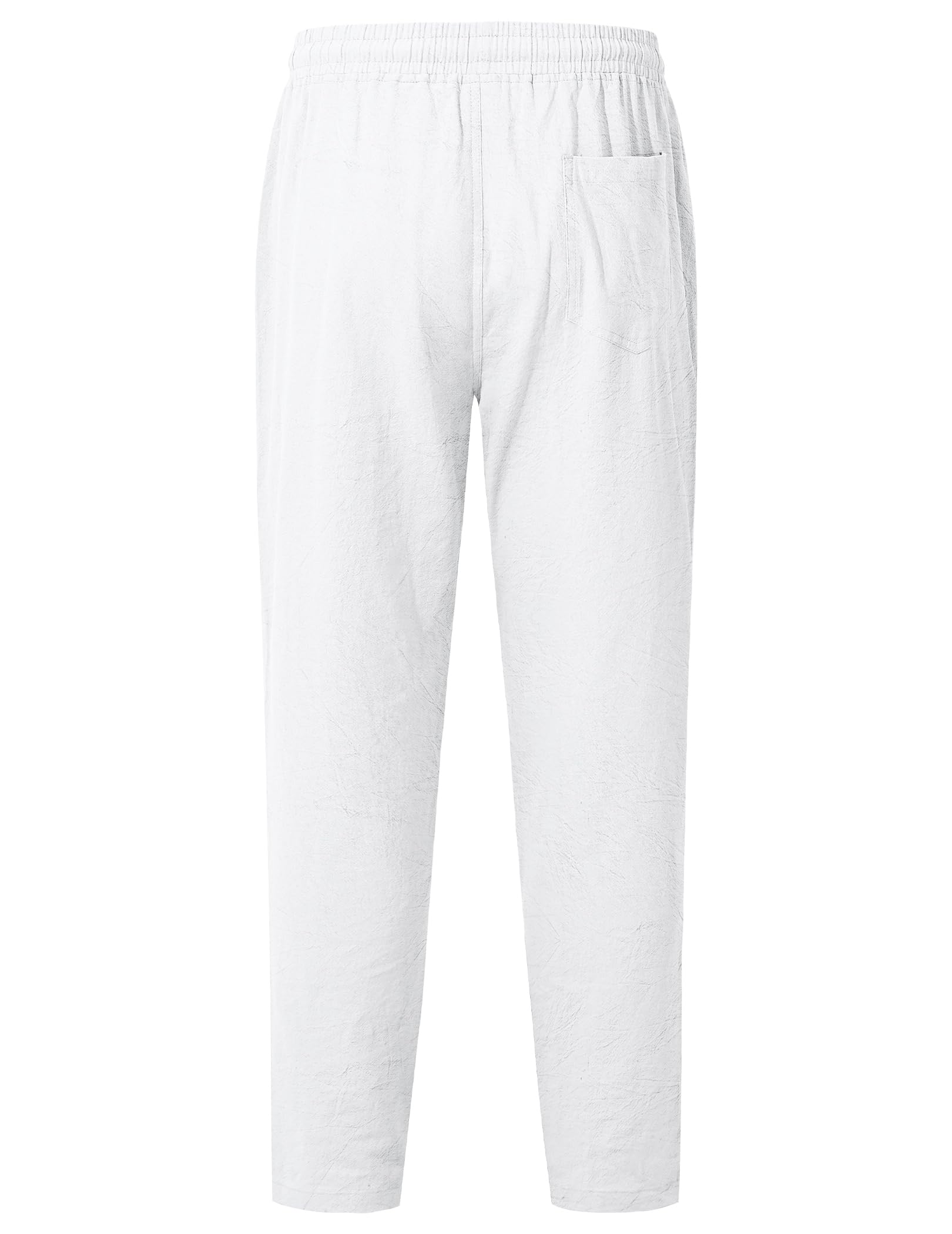 TARAINYA Pantalón Lino Hombre en Mezcla de Algodón y Lino con Cordón Ajustable y Bolsillos Ideal para Practicar Yoga y para la Playa