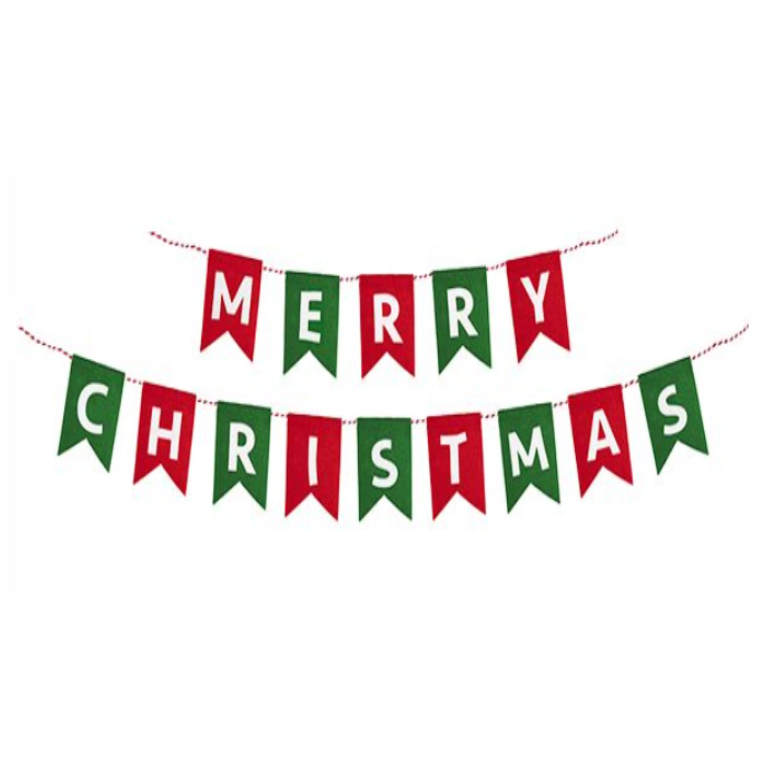 Christmas Bunting Banner Merry Christmas Party Decoration Bunting Burlap Bunting Kids Party Felt Streamers & Confetti Christmas Party Hanging Banners