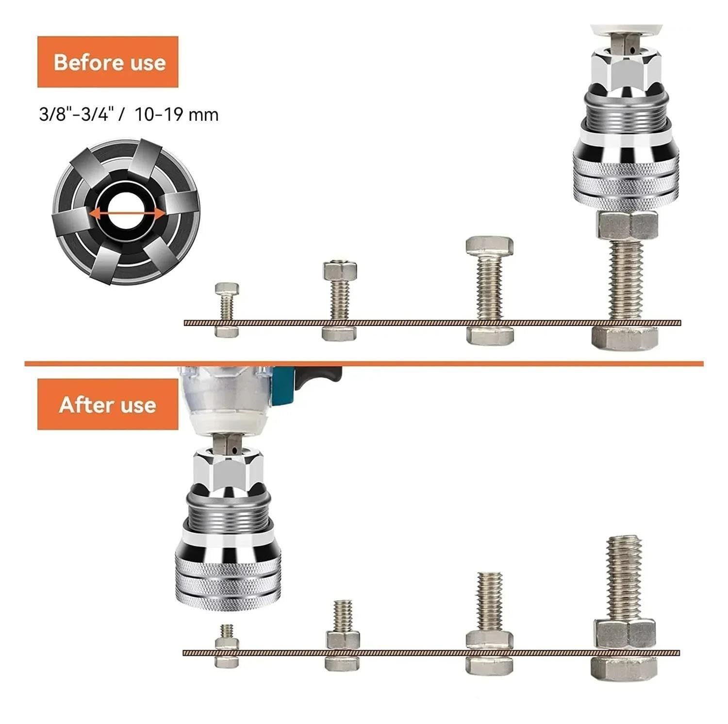Bigbibi Adattatore a bussola universale da 3 pezzi da 10-19 mm for chiave inglese da 3/8-3/4"