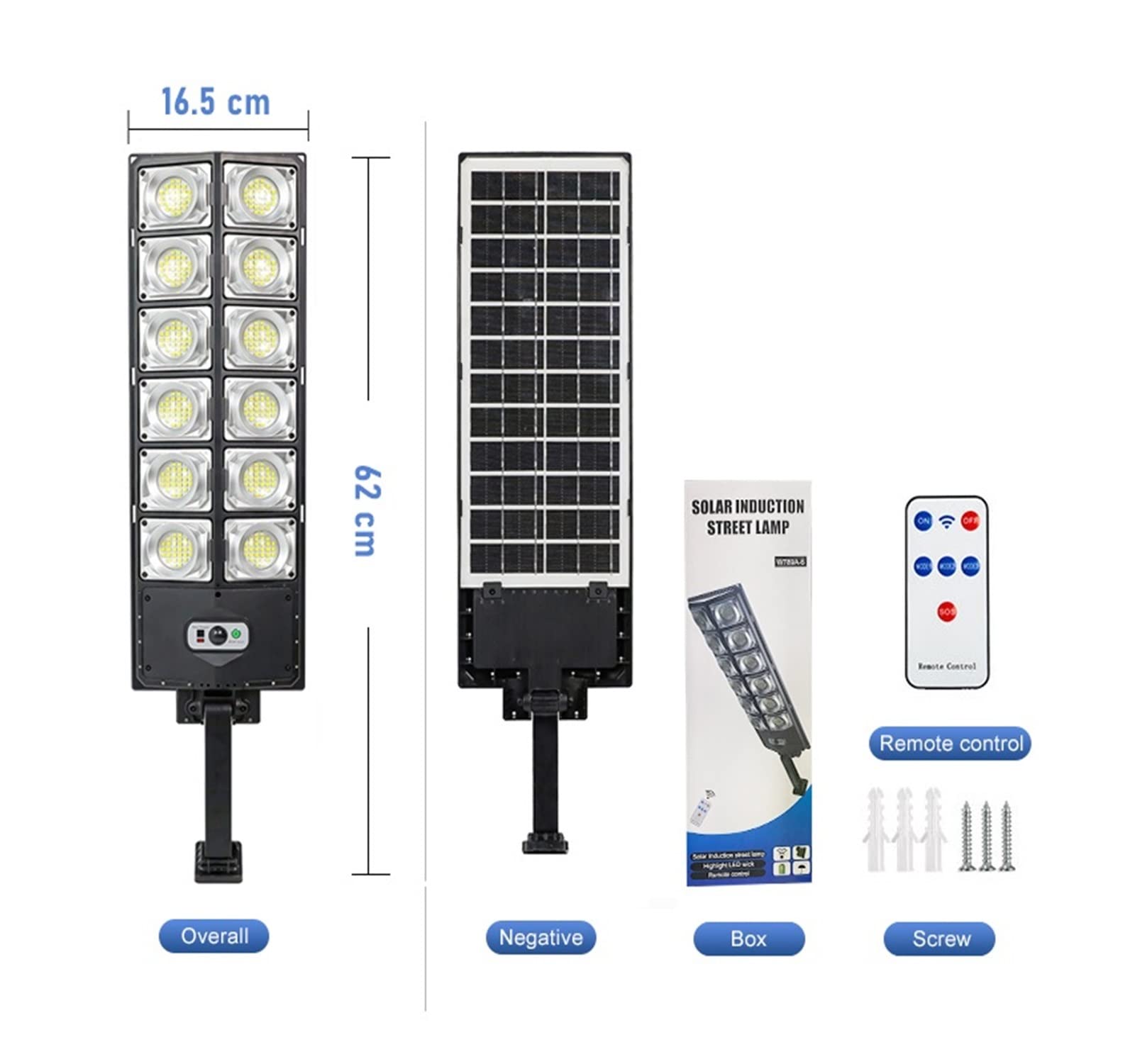 Lampy Solarne ZewnęTrzne, 10000 lm słoneczne oświetlenie parkingowe zewnętrzne 720 diod led słoneczne oświetlenie uliczne zewnętrzne wodoodporne 24 godziny pracy lampa słoneczna pilot lampa ogrodowa B