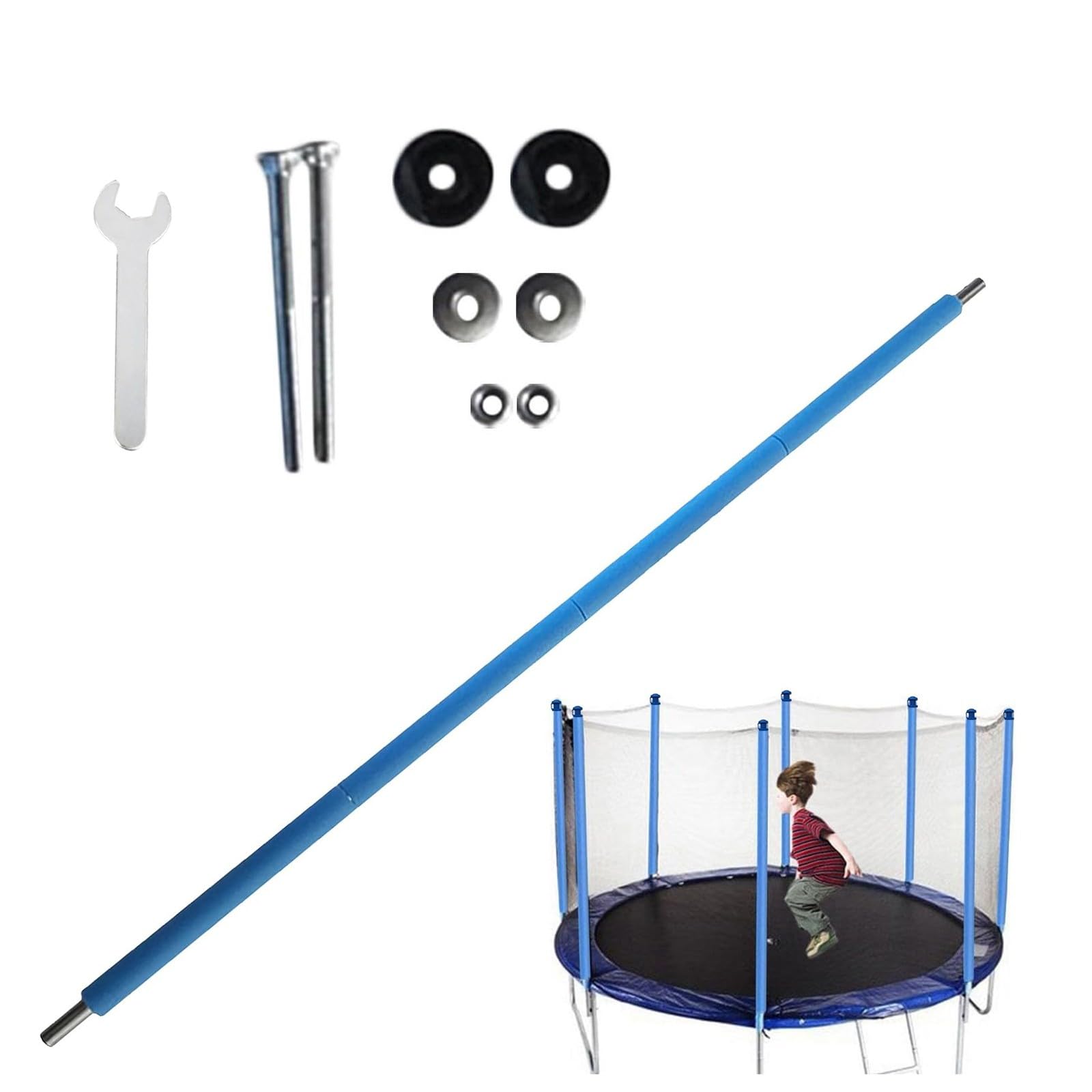 Poteaux de rechange pour clôture de trampoline, poteaux en acier robuste, accessoires de cadre de trampoline pour trampolines ronds de 1,8 m à 4,9 m