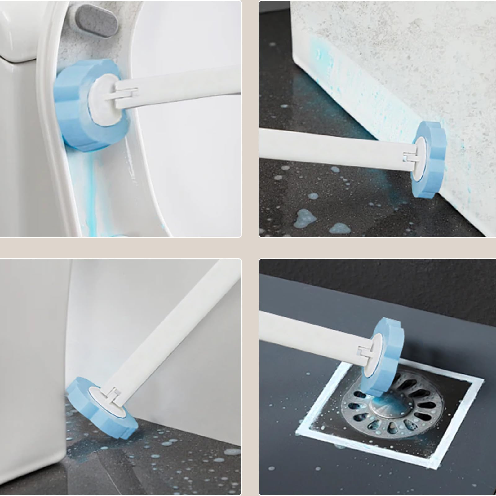 Set Complet Brosse Toilette 36 Recharges Avec Support Mural - Nettoyage 360° Économique Et Hygiénique