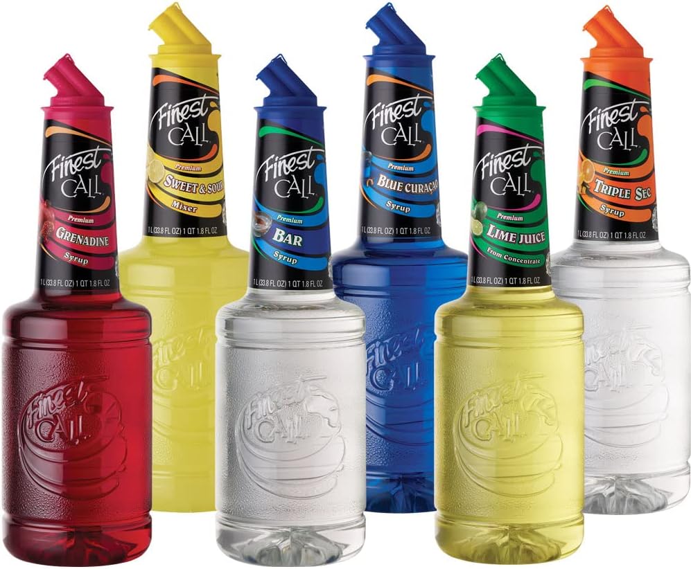 Finest Call Premium Bar Essentials Drink Mixes Variety, 1 Liter Bottles (33.8 Fl Oz), Pack of 6 Flavors
