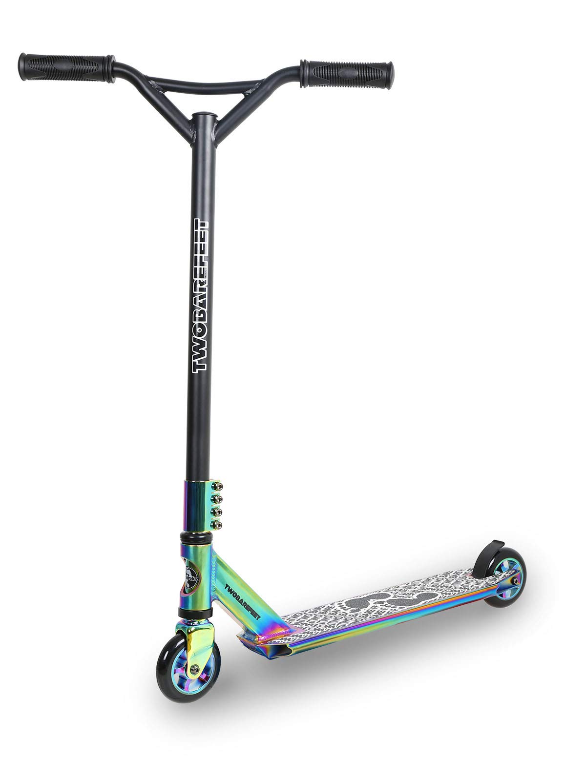 Two Bare Feet Logo Model Stunt Scooter for Kids, Teens & Adults - Pro Freestyle Scooter with 360° Spin, ABEC-7 Bearings, Lightweight & Durable for Tricks & Stunts (Logo Neo)