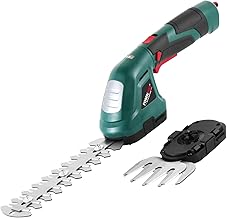 POSENPRO Cisaille Sculpte-Haie et Taille-Herbes sans Fil 7,2V, 2 en 1 Taille Haie Batterie Electrique Cisaille à Gazon avec 2 Lames, Poignée rotative à 180°, pour Coupe, Elagage