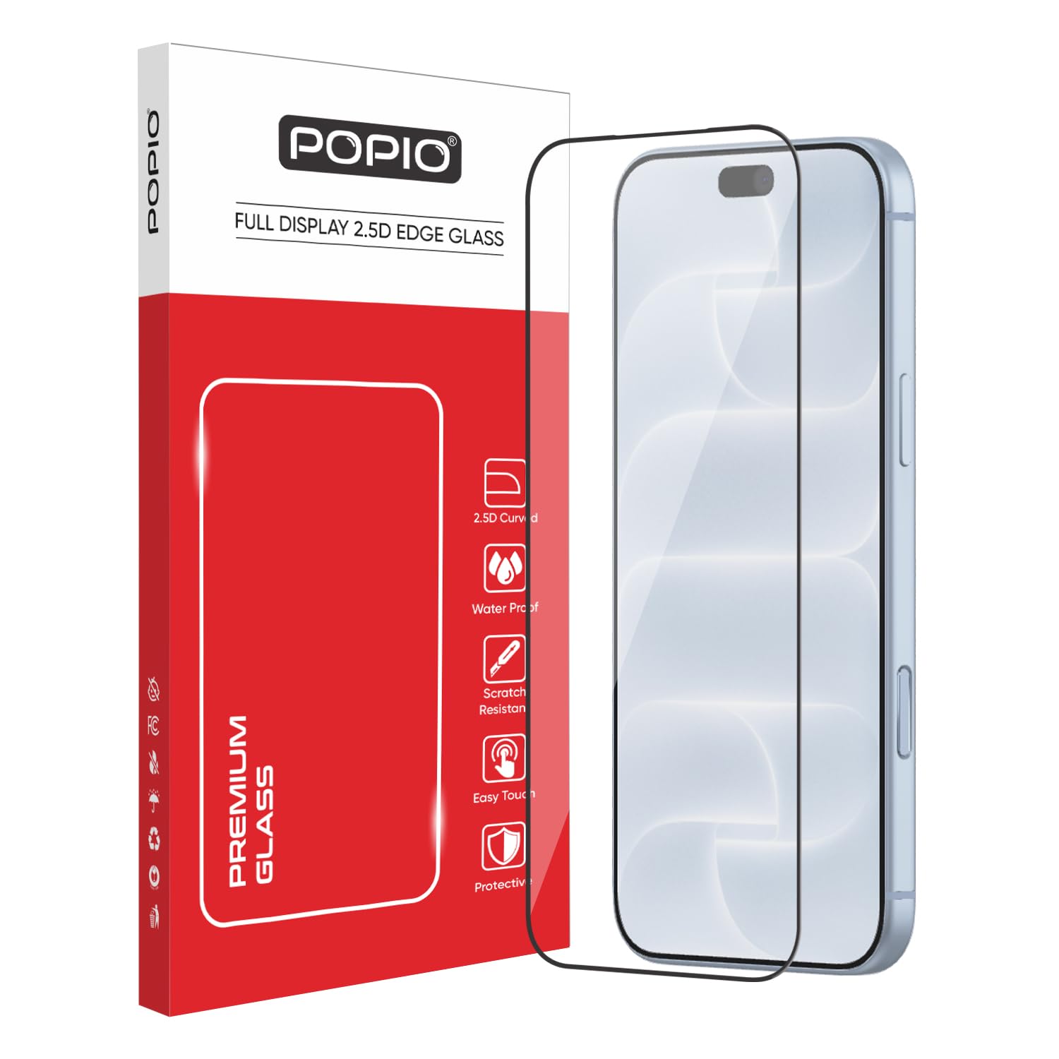 POPIO Military-Grade Gorilla Tempered Glass For iPhone 15 / iPhone 16 | 9H Hardness, Edge-to-Edge, Bubble-Free — Amazon image 8