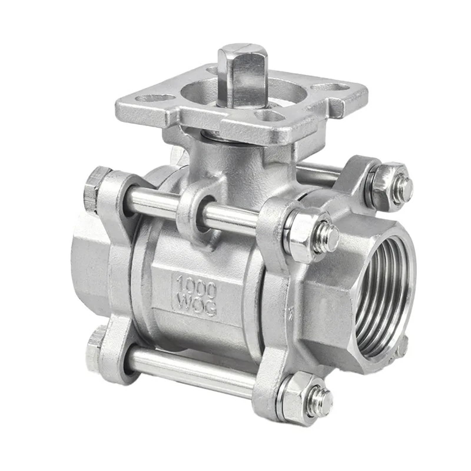 Válvula de plataforma alta DN8 en acero inoxidable 316L con rosca interna de alta resistencia