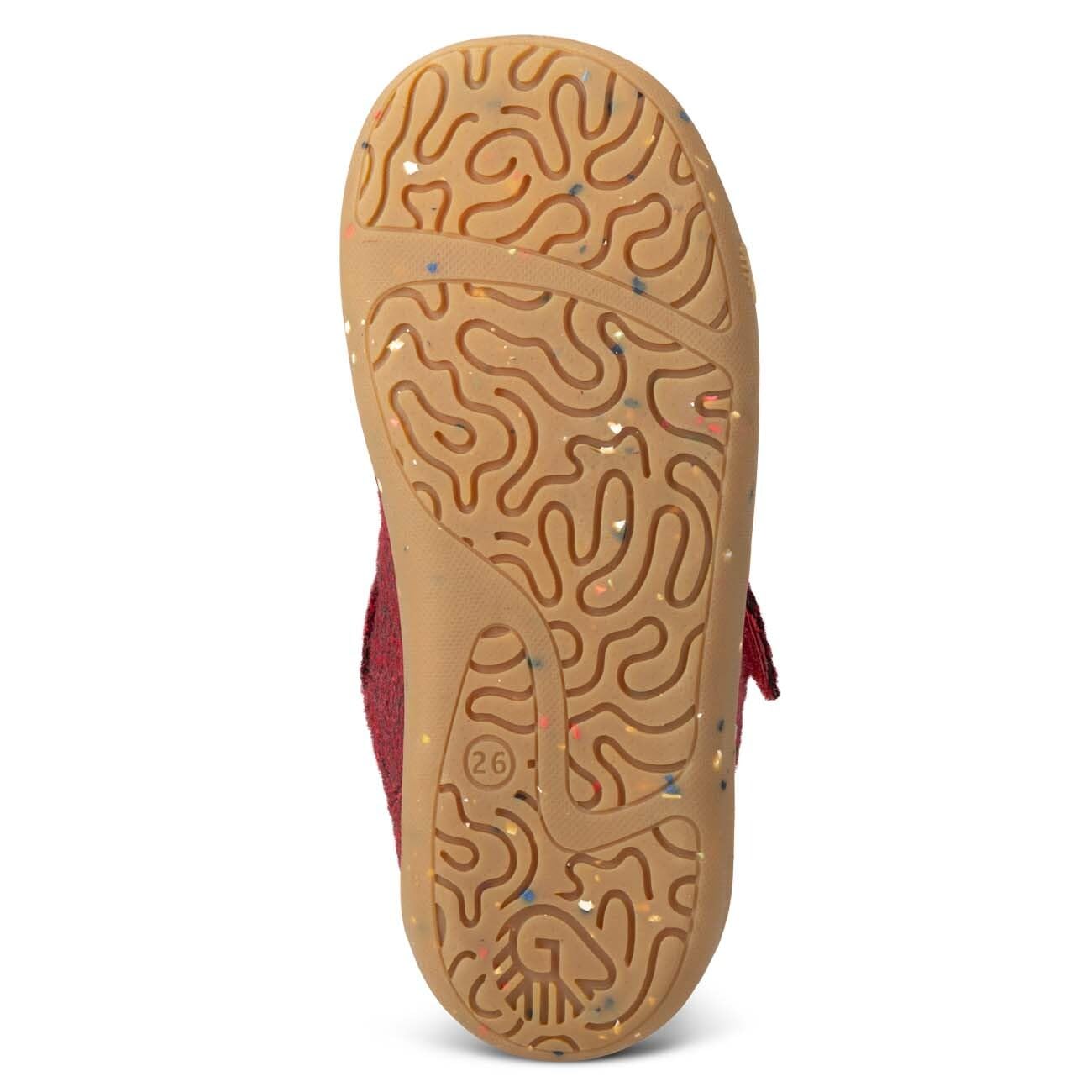Giesswein Wooly Steps Barfußschuh mit Motiv - Kinder Barfußschuh Merino | Atmungsaktiv, flexible Zero-Drop Sohle, rutschfest & waschbar – leichte Merino Kinderschuhe mit Motiv