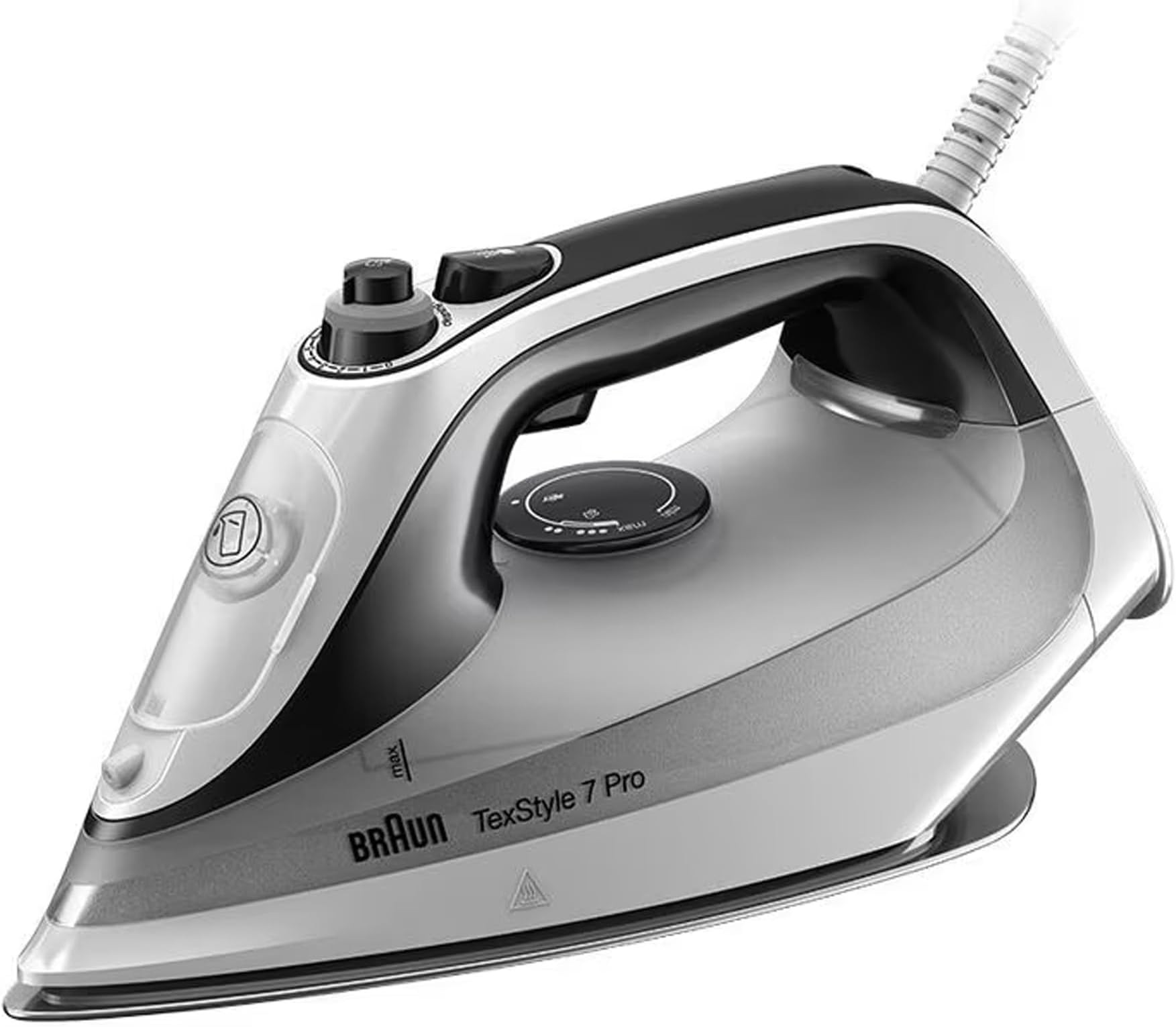 Braun TextStyle 7 Pro Steam Iron, First 3D BackGlide Soleplate, 2900 Watts, 300ml Tank, Auto Shut off, Precision Tip, Anti-Dri, Auto Off, Iron SI 7149 Black