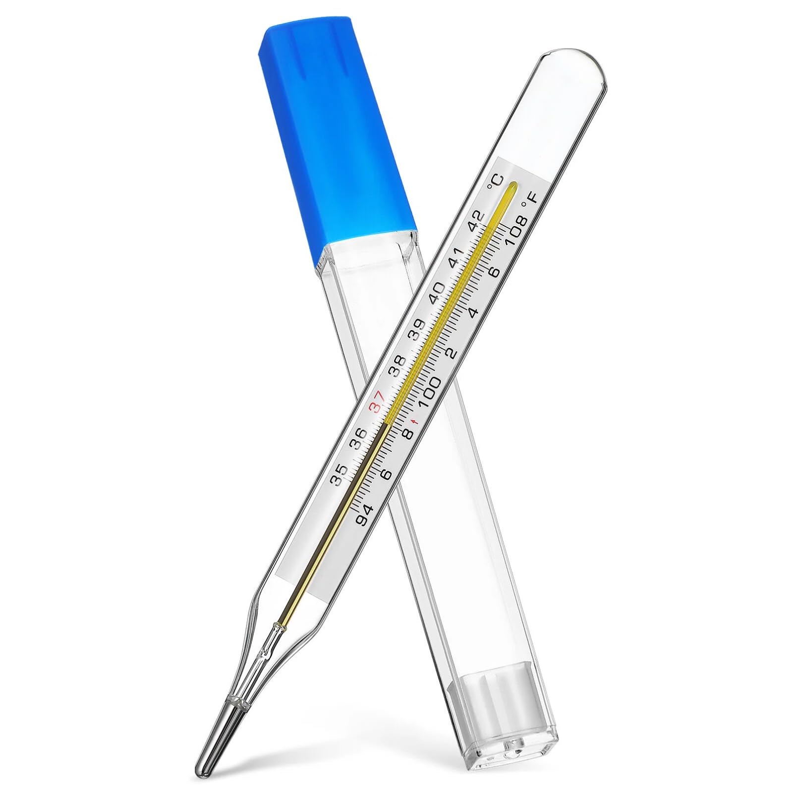 1Pc Glass Oral Temperature Adult Free Clinic Armpit Fast Reading Fever Indicator(Double Scale)