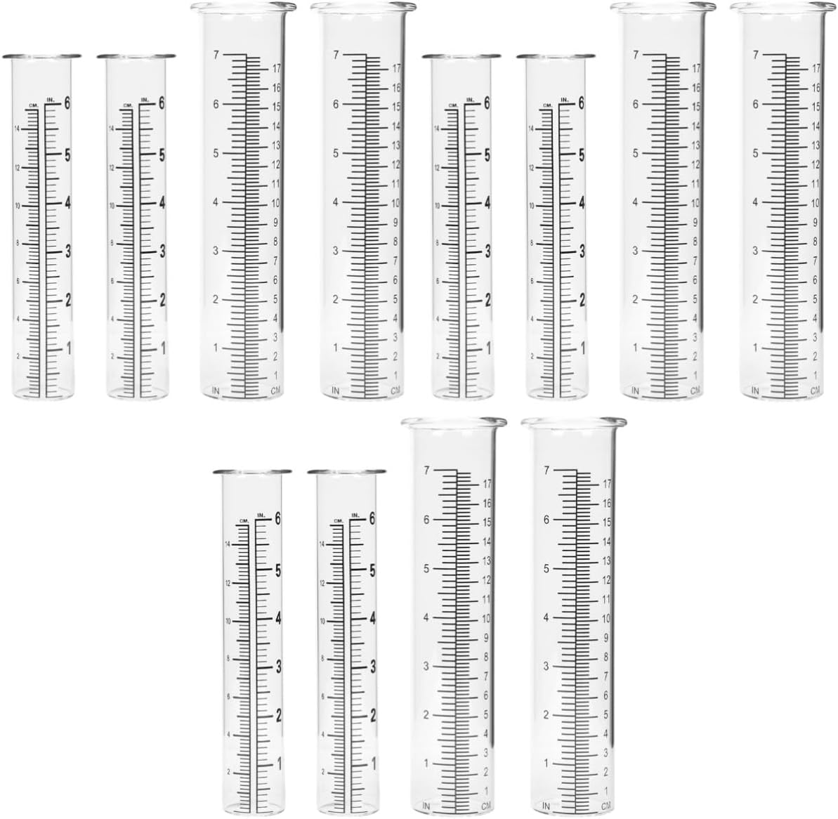 Happyyami 12 Pcs Rain Gauge Rainfall Test Tube Rain Fall Gauge Rainfall Gauge Water Gauge Tube Rain Meter Rain Guage Rain Measure Gauge Rain Catcher Out Door Toys Glass Preserved Flower Tool