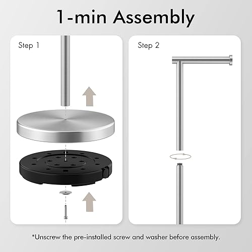 Miniatura 7 de KES Soporte de papel higiénico SUS 304 Acero inoxidable Pedestal a prueba de óxido Soporte de rollo de papel de tocador Soporte de piso Moderno