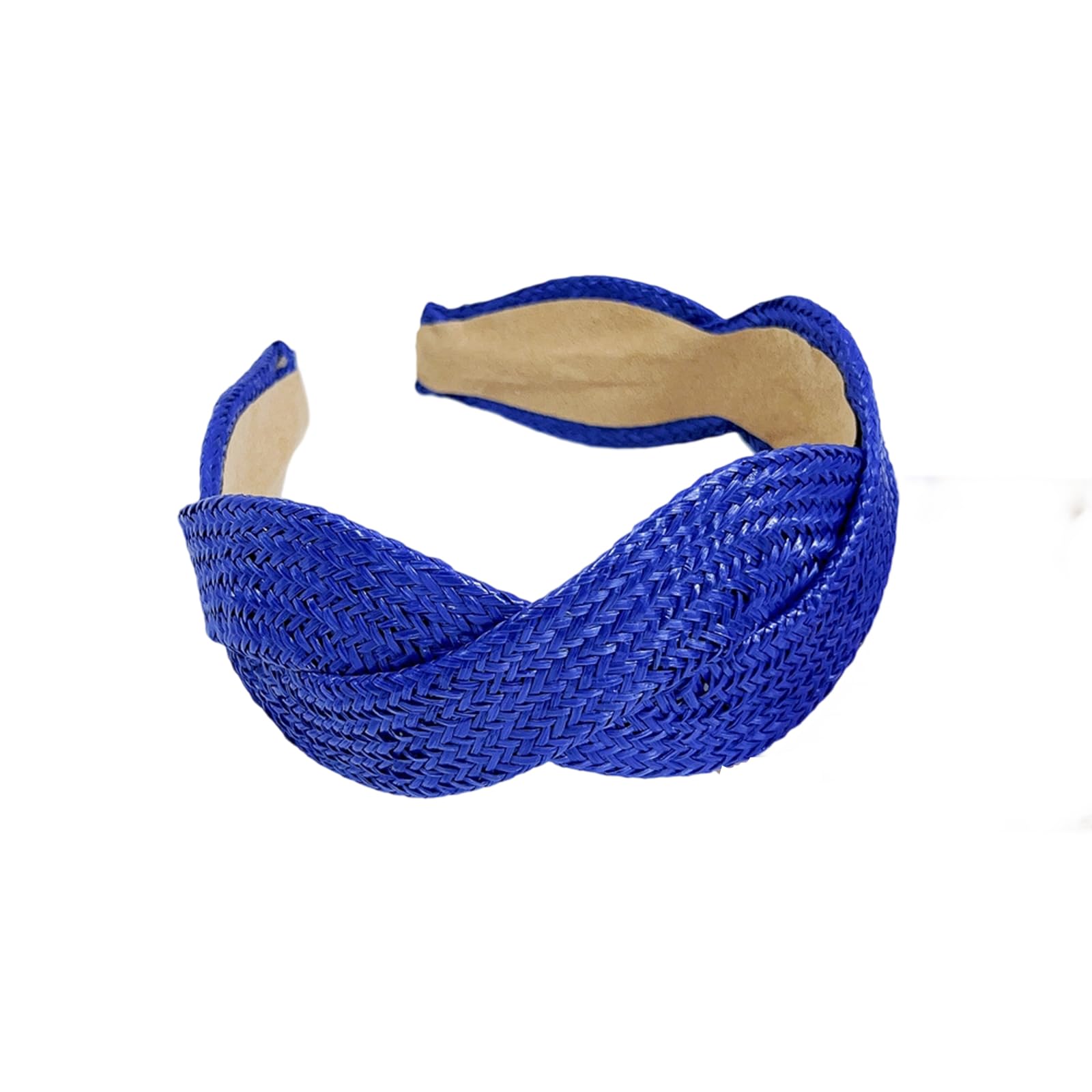 YUXITA Wide Brimmed Braided Straw Headband Comfortable Hairband Hair Accessory For Women Casual Outings Parties Vacations