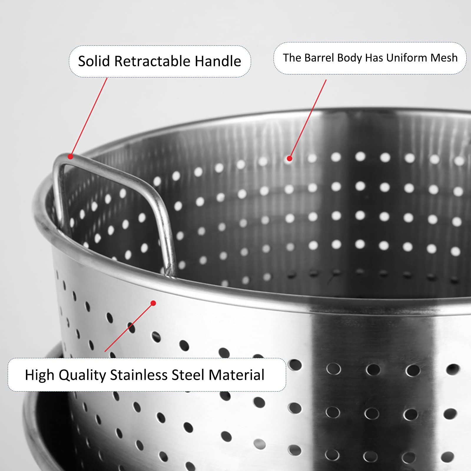 Panier Filtrant En Inox - Marmite Qui Fuit - Pour Égoutter Légumes, Pâtes, Fruits De Mer