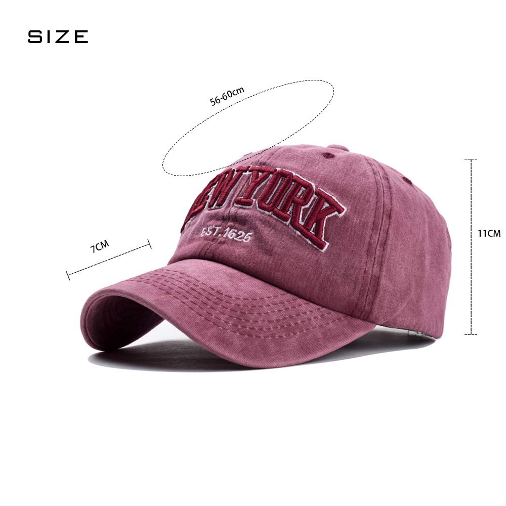 CheChury Femme Casquette de Baseball Vintage Chapeau de Baseball Coton Camionneur Snapback Papa Cap Réglable Casquettes de Sport Outdoor
