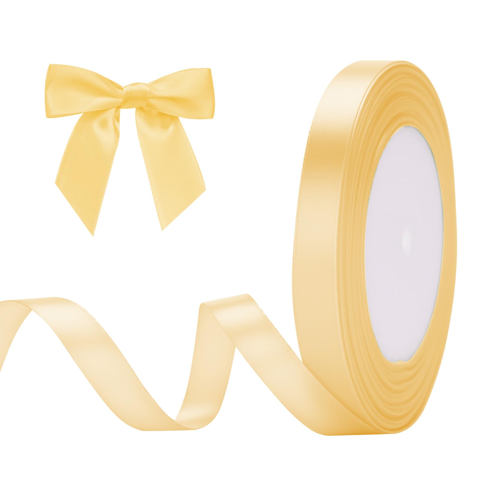 G2PLUS Baby Pink Satin Ribbons 10mm: Thick Fabric Gift Wrap Ribbons for Crafting, Party Decoration, 22m — view 89