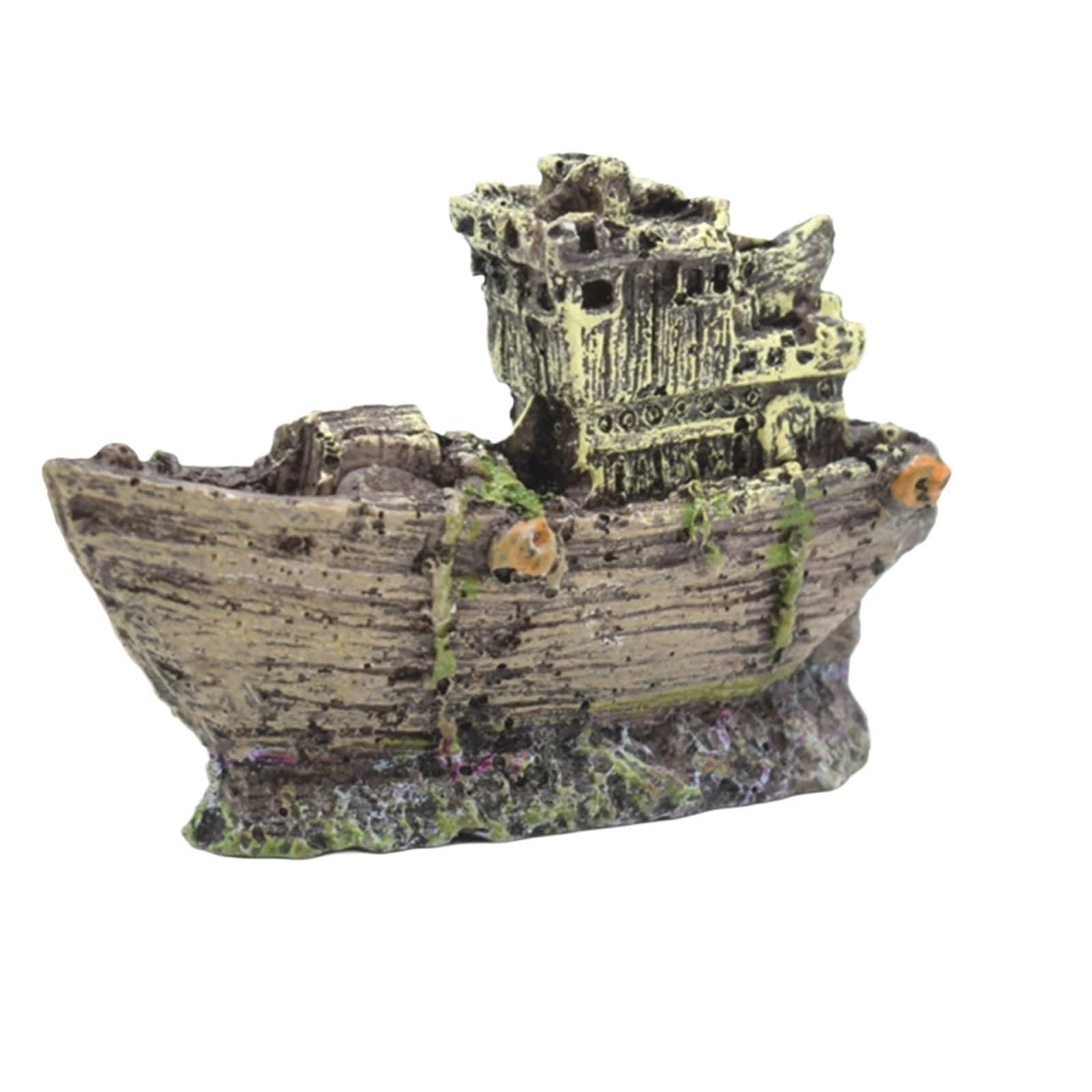 AYWTIUN aquarium ornaments Aquarium Fish Tank Decorations Landscape Pirate Ship Wreck Decor Resin Boat Ornament Accessories Decoration