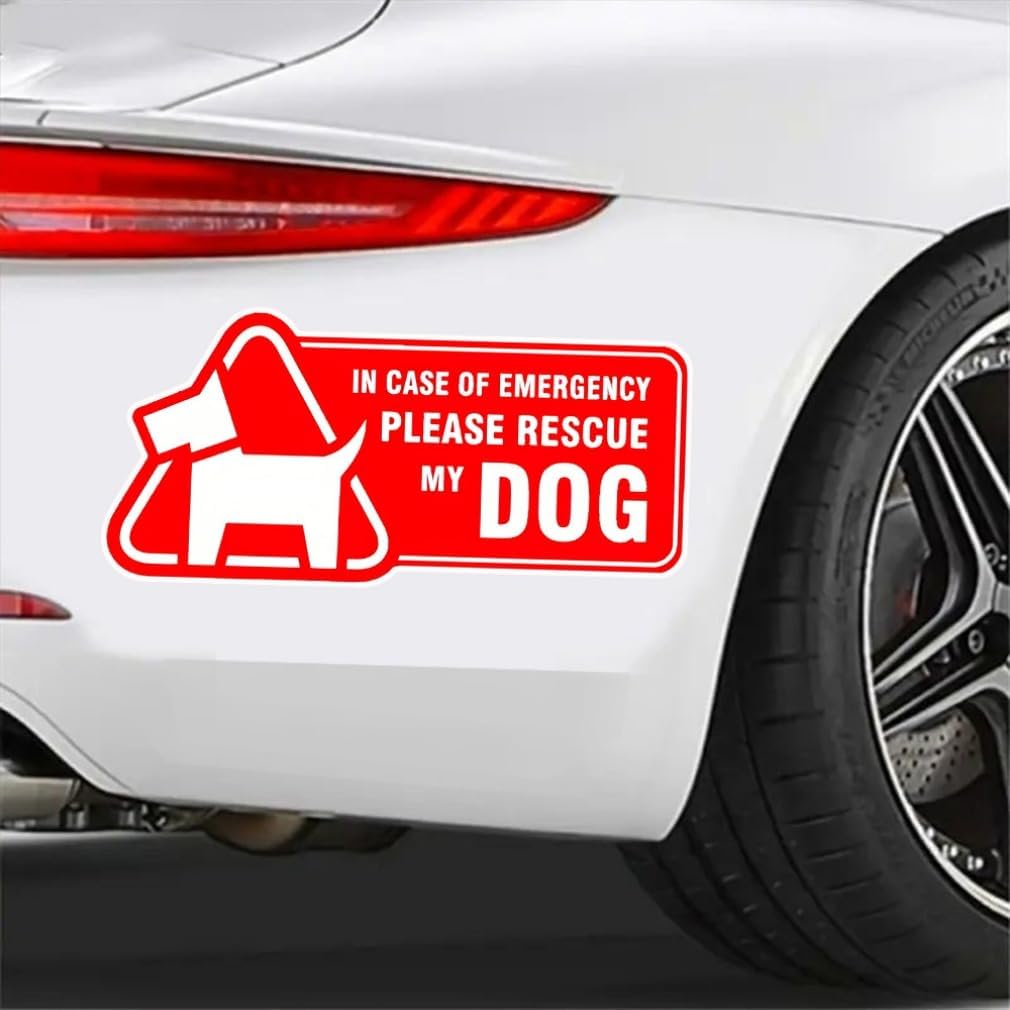 2PC 5.91"x2.76" in CASE of Emergency Please Rescue My Dog Stickers, The Manifesto of Pet Lovers, Funny Waterproof Vinyl Decal for Car Window, Bumper, Door, Wall & More, Car Sticker |BZ59 image 4