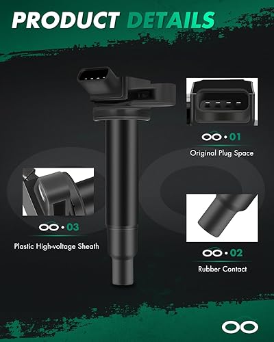 Miniatura 7 de SCITOO 8 bobinas de encendido UF270 con 8 bujías iridio para Toyota para Lexus para Land Cruiser Sequoia LX470 4.7L V8