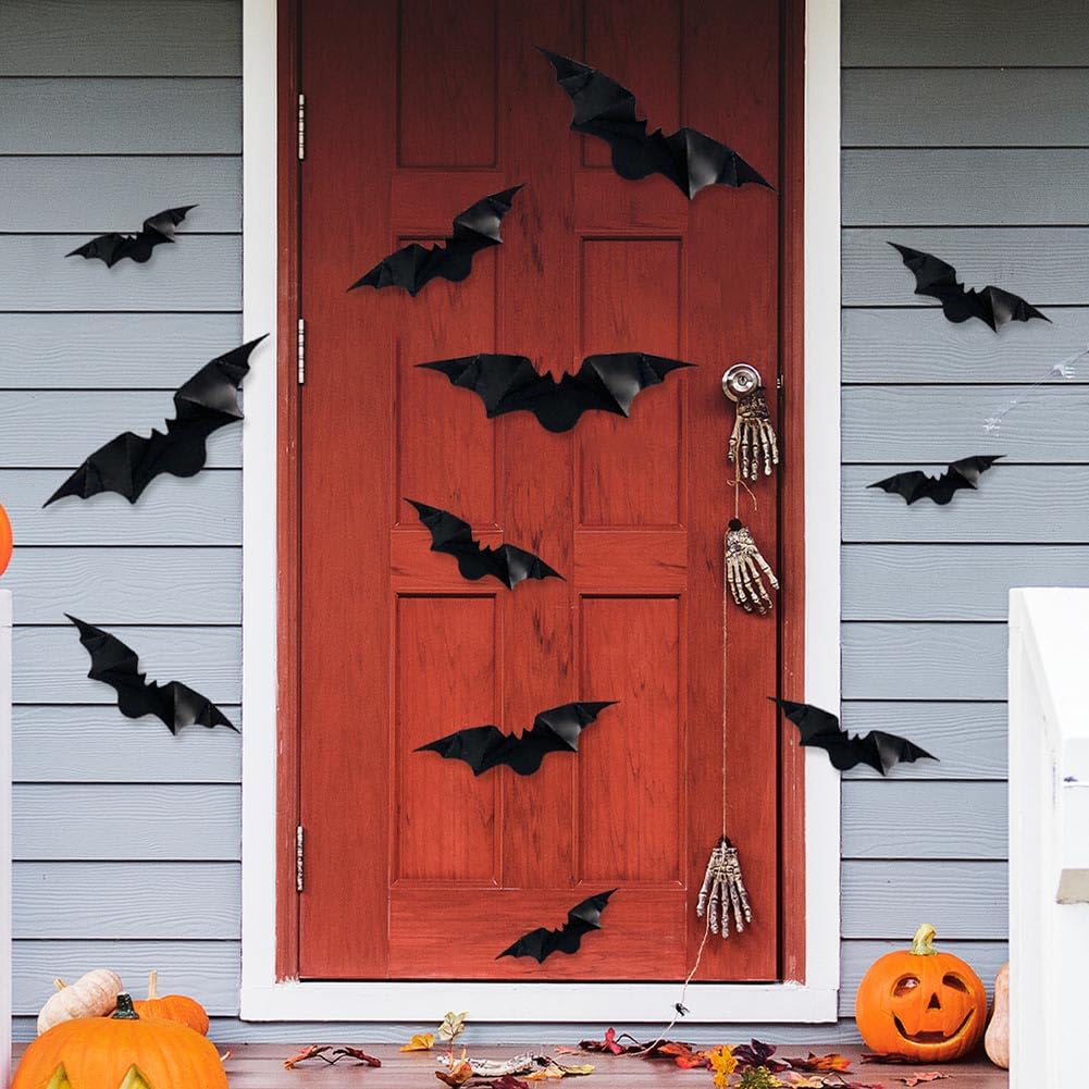 Decorazioni 3D Per Halloween A Forma Di Pipistrello - Set Da 120 Pezzi