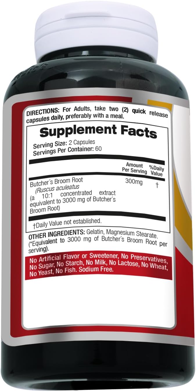 FITO MEDIC'S Butcher’s Broom | Butcher’s Broom Capsules | 120 Capsules | Concentrated Extract | Highly Absorbable Herbal Supplement - Image 3