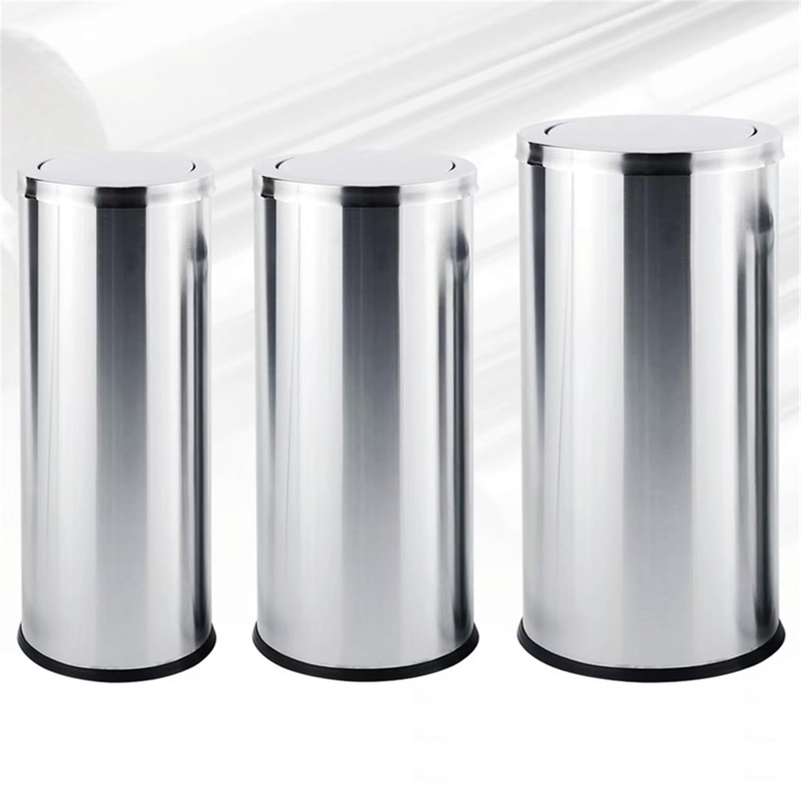 Cubo de basura y residuos para interiores de cocin Bote De Basura Botes Consultorio Dental Habitación Hotel bote de basura(Silver,Medio)