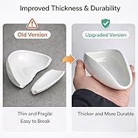 Vista 5 de Taza dosificadora de granos de café,Pesar contenedor de grano de café,Recipiente de té de cerámica blanca pura,Juego de té suelto y pétalos