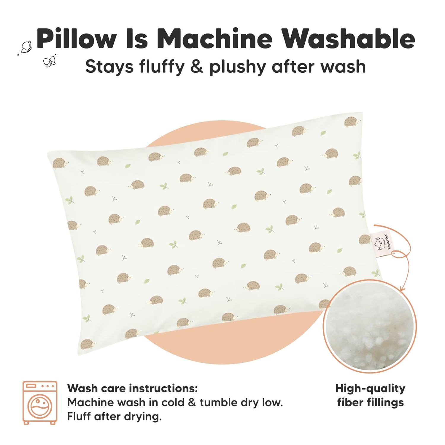 KeaBabies 2-Pack Toddler Pillows 2 Year Old to 5-13x18 Soft Organic Cotton Kids Pillow for Sleeping, Travel, School, Daycare, Nap, Toddler Bed, Machine Washable, Without Pillowcase (Nibbles/Bruce) - Image 4