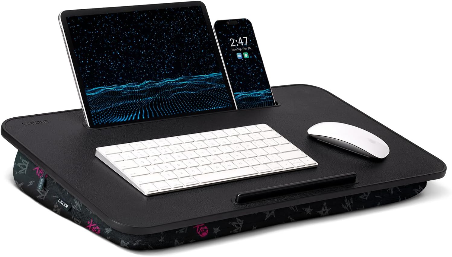 L.DOCTOR Cushioned Lap Desk, Large, Crown Skull