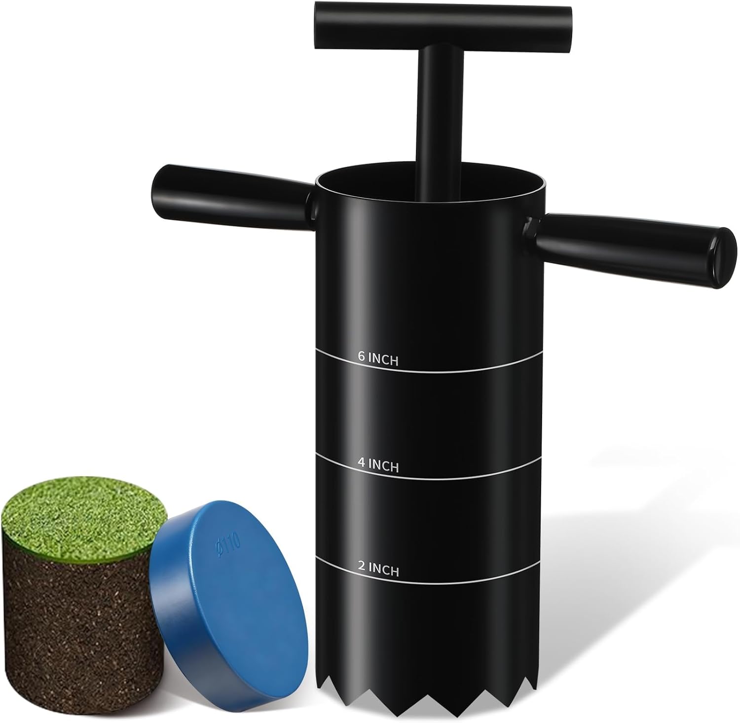 Portable Golf Hole Cutter with Detachable Handle USGA Standard 2Inch 4Inch and 6Inch Holes Digger Tool Carbon Steel Putting Green Hole Cutter for Backyard Lawn Garden Outdoor Golf Practice Training