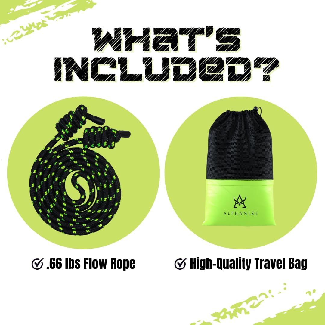 Flow Rope Exercise Jump Ropes for Home Gym Cardio - Jump Rope for Fitness for Men & Women - Boxing & MMA Full Body Workout - Image 6