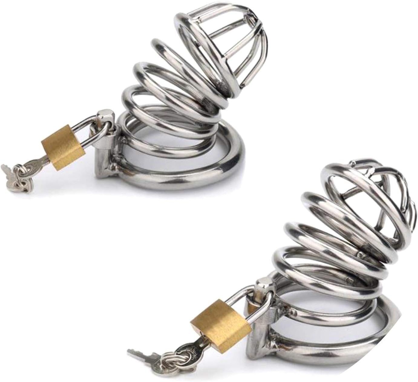 Amazon.com: Couple Ring Intimacy Spiral Chastity Cage Stainless Steel