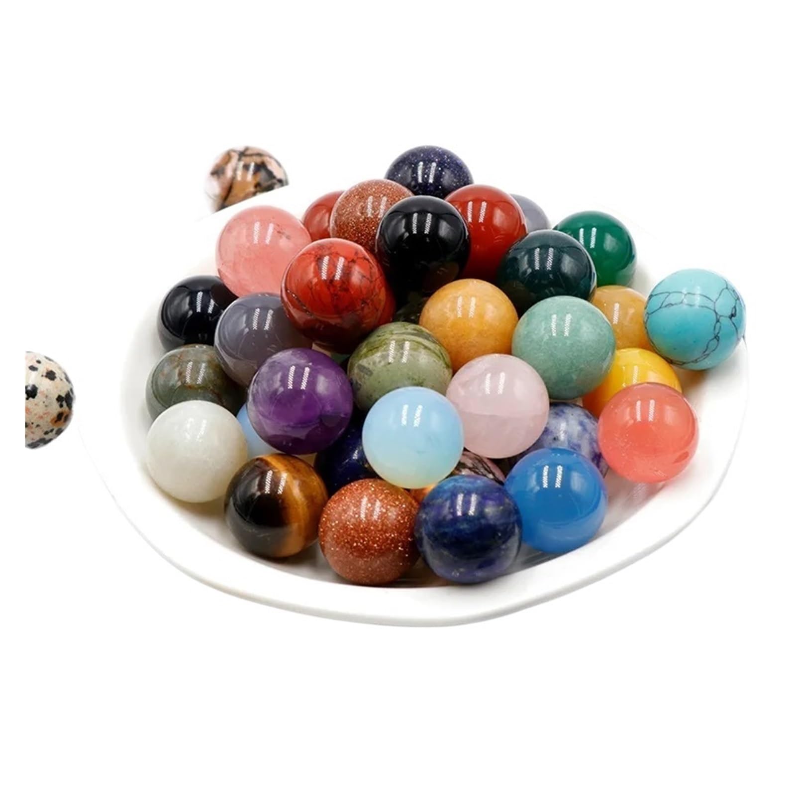 Substrato Naturale in Quarzo per acquari, Ghiaia for Acquario 16mm Pietra Agata Pietra preziosa Sfera di Cristallo Multicolor 5 pz(Color 11,10pcs)
