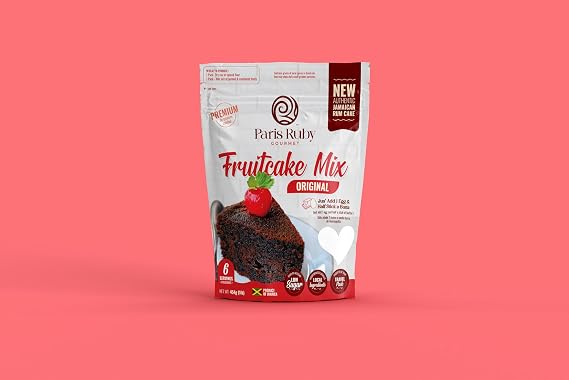 Jamaican Fruit Cake Mix, Paris Ruby Authentic Original, 6 Servings, Low Sugar- Pouch Bag