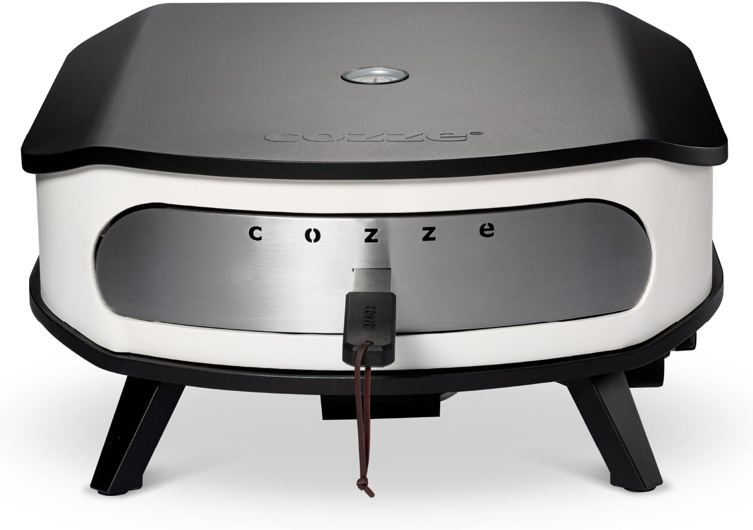 Cozze Horno de Pizza 17" con Piedra Giratoria y Puerta | Horno de Gas para Exteriores | Coccin Rpida en 2 Minutos | Termmetro Integrado | Quemadores en Forma de U
