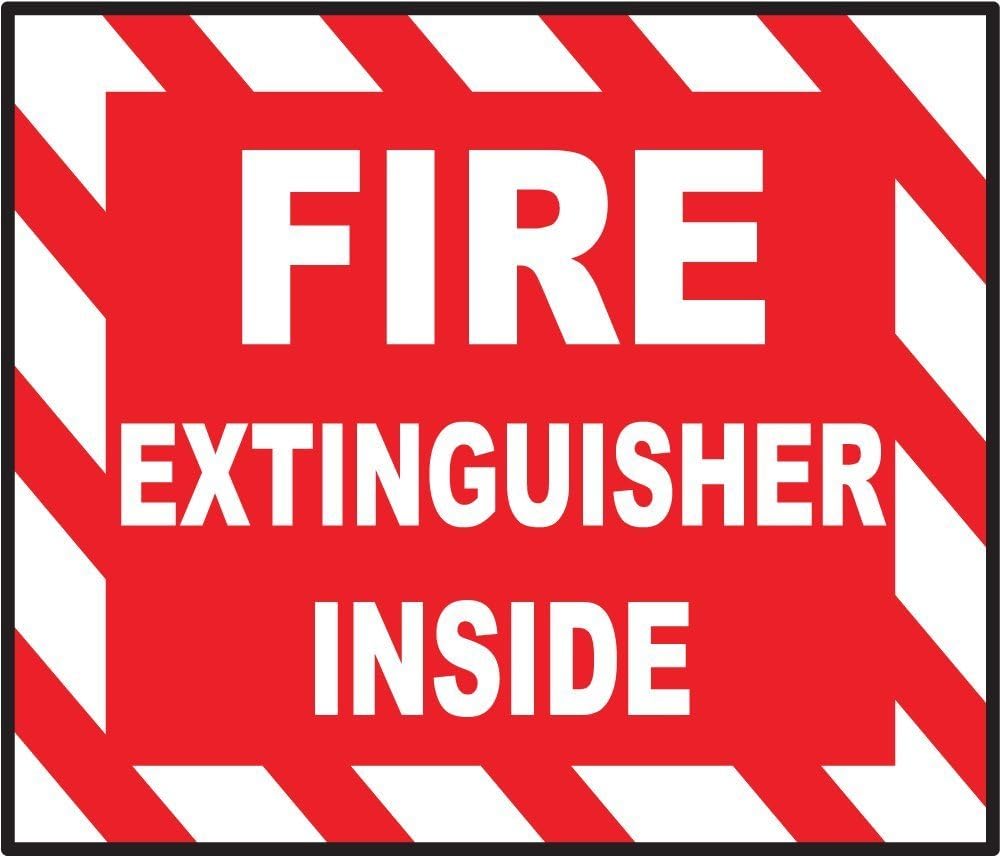 Fire Extinguisher Inside Sign Sticker Decal 5" x 4"