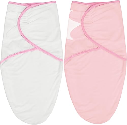 Miniatura 11 de Biloban Manta para Envolver al Bebé para Niñas de 0-3 Meses, Manta de Algodón, Esenciales para Recién Nacidos, Precioso Estampado Rosa, Pack de 4