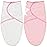 Biloban Baby Swaddles 0-3 Months for Girls, Cotton Swaddle Blanket, Newborn Essentials, Pink & White, 2 Pack